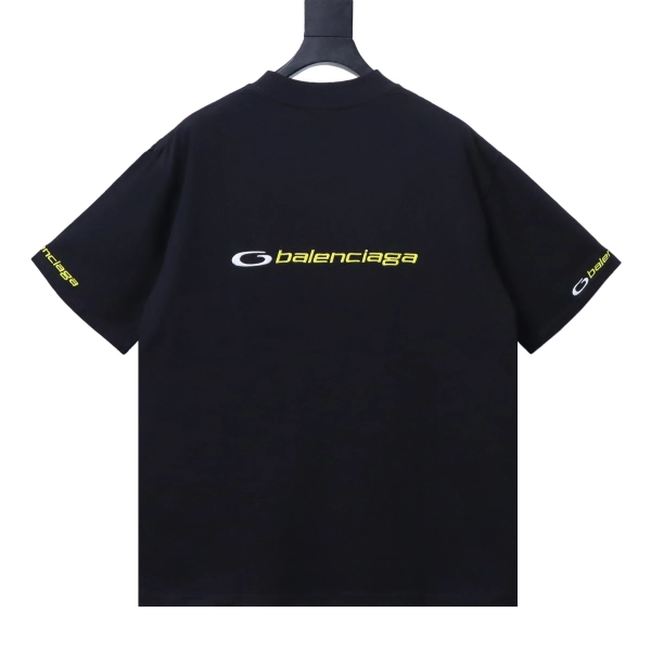 Balenciaga Clothes Cuff Logo Embroidered Short Sleeve T-Shirt
