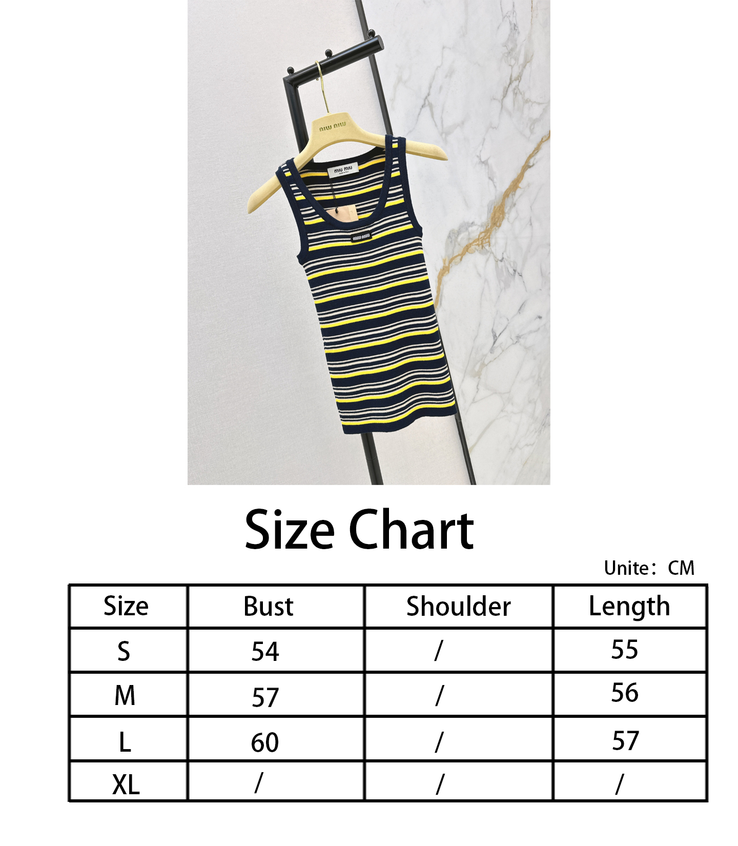 Miu NEW sriped sleeveless knit vest