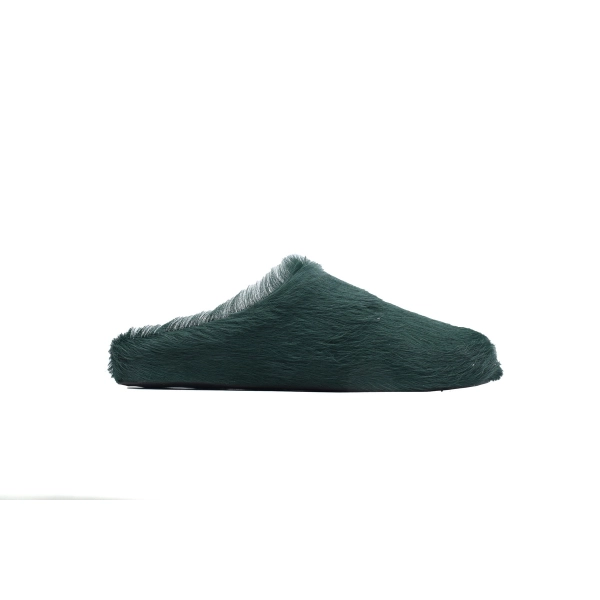Marni Long-hair Calfskin Fussbett Sabot Deep Green SBMR000600P412200V78