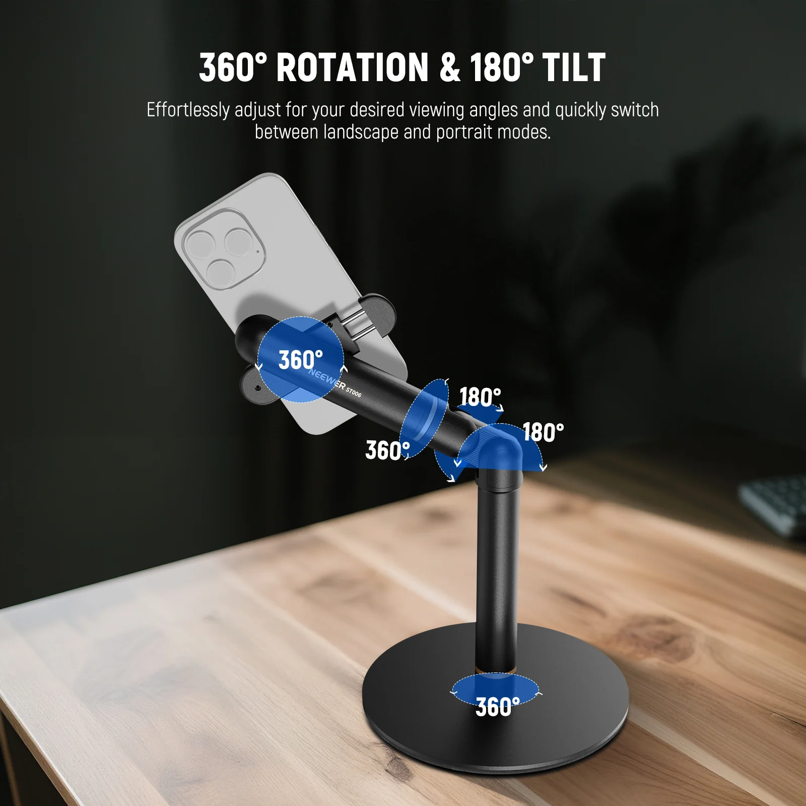 NEEWER BASICS ST006 Adjustable Phone Holder Stand for Desk