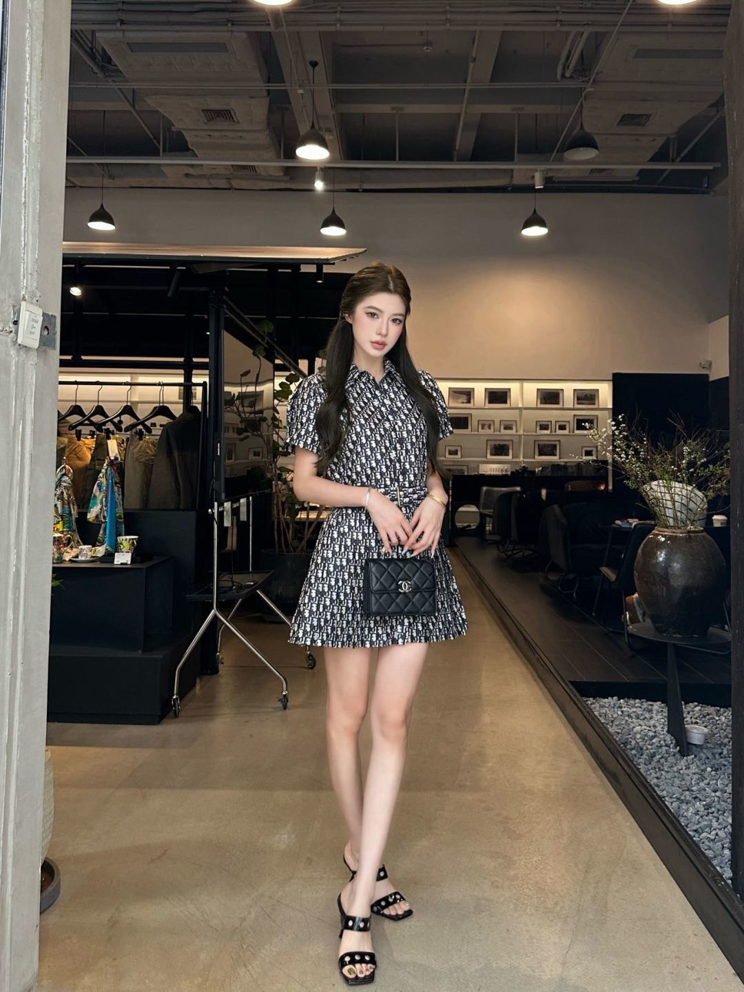 CD New jacquard pleated dress