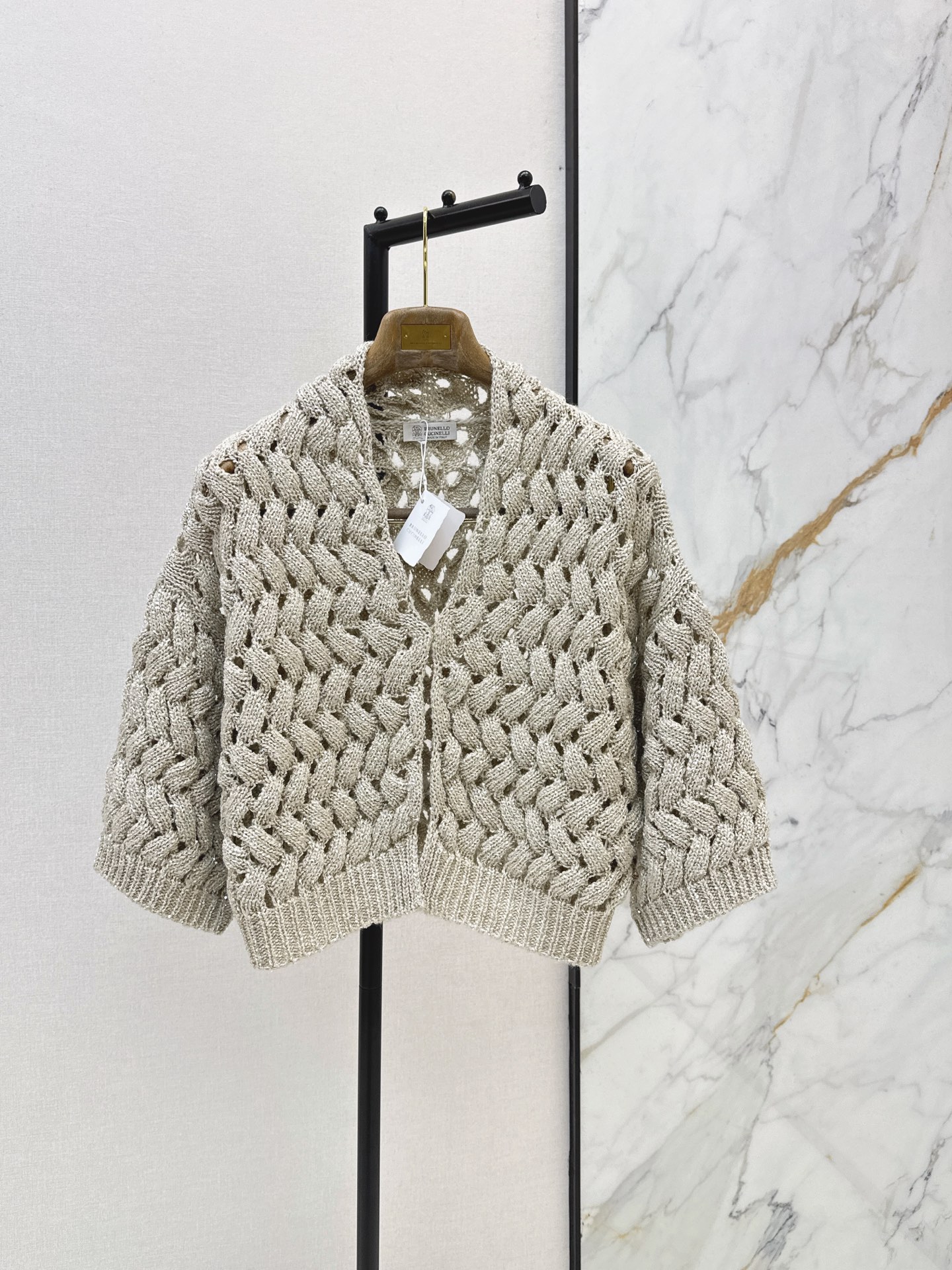Brun New Hollow-knit cardigan