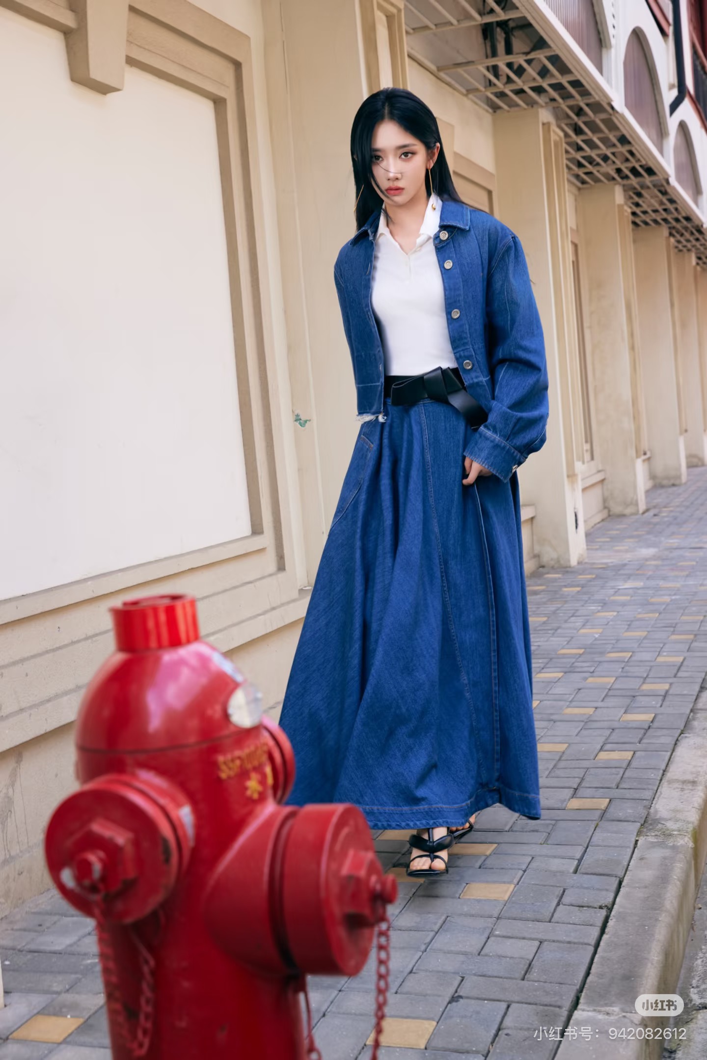 Giv New Asymmetrical denim skirt