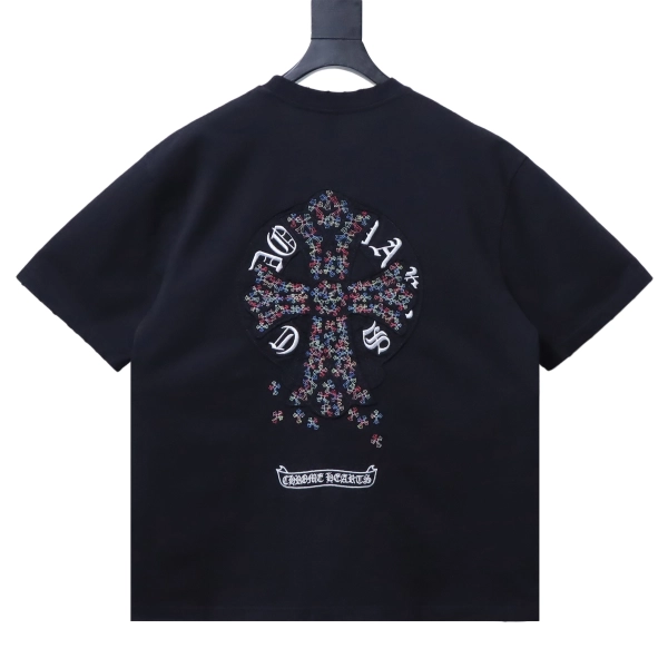Chrome Hearts CH Colorful Cross Patch Embroidery Short Sleeve T-shirt black
