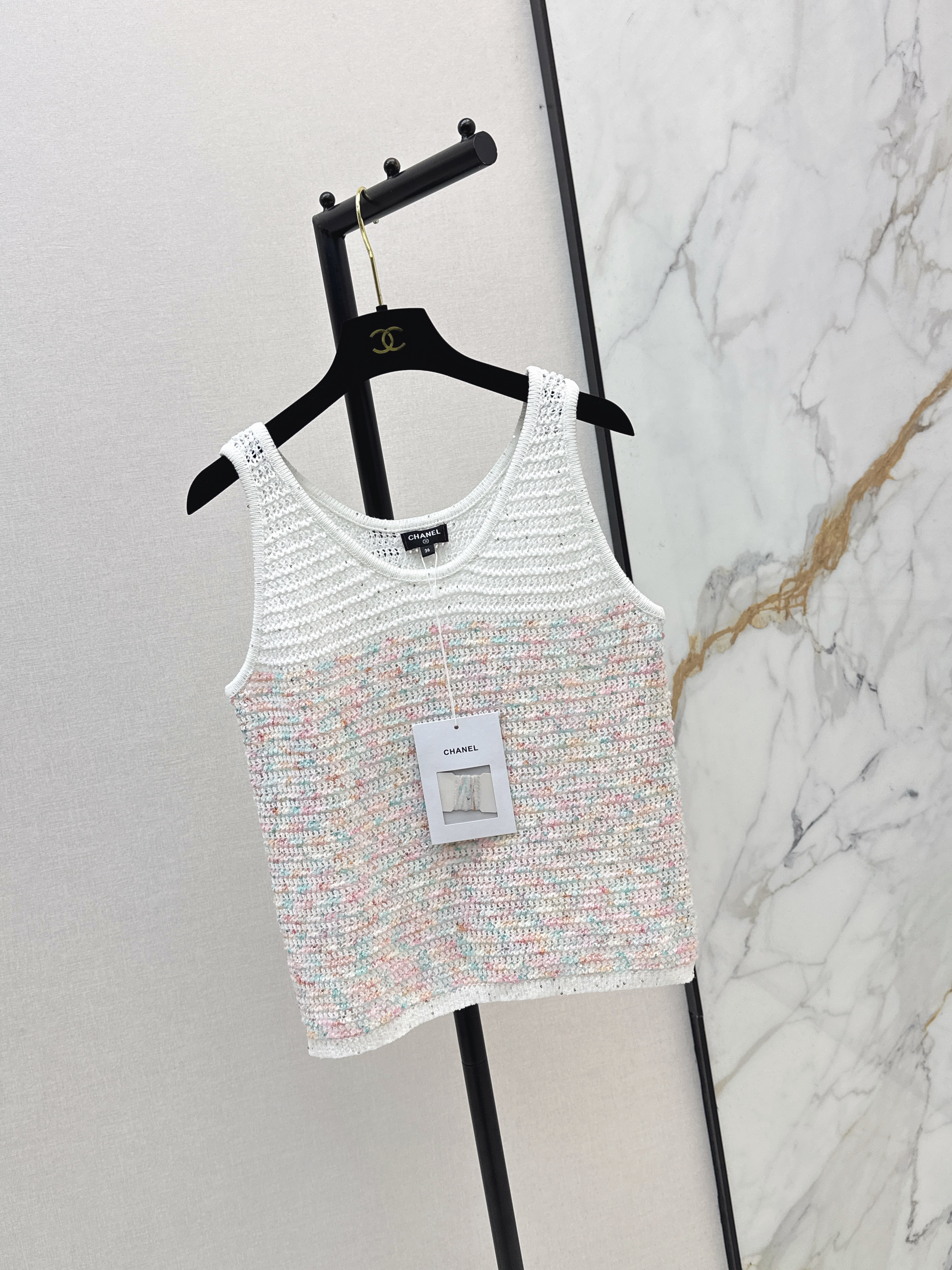 Chan New Color-block knitted vest