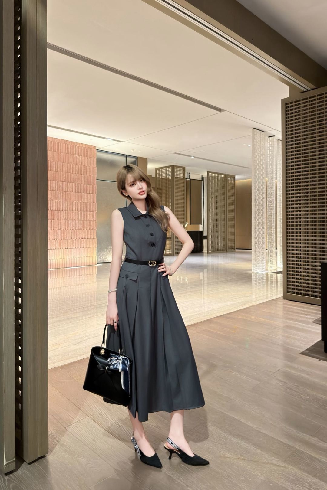 CD New Sleeveless Embroidered Dress