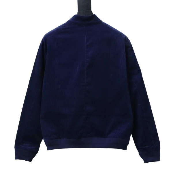 Polo Ralph Lauren Fall/Winter 2022 Solid-color Logo Embroidered Corduroy Jacket dark blue