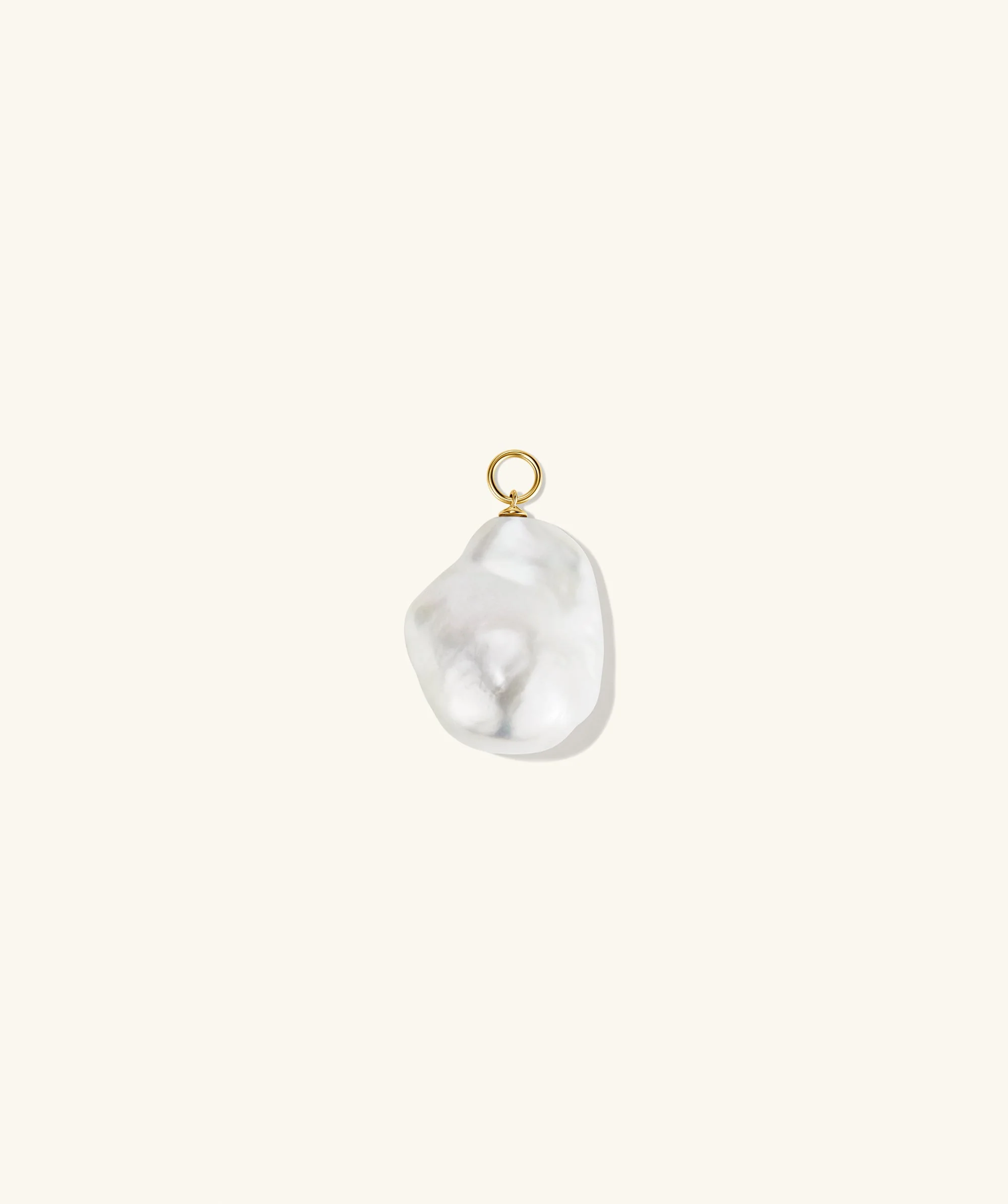 Single Oversized Baroque Pearl Hoop Charm