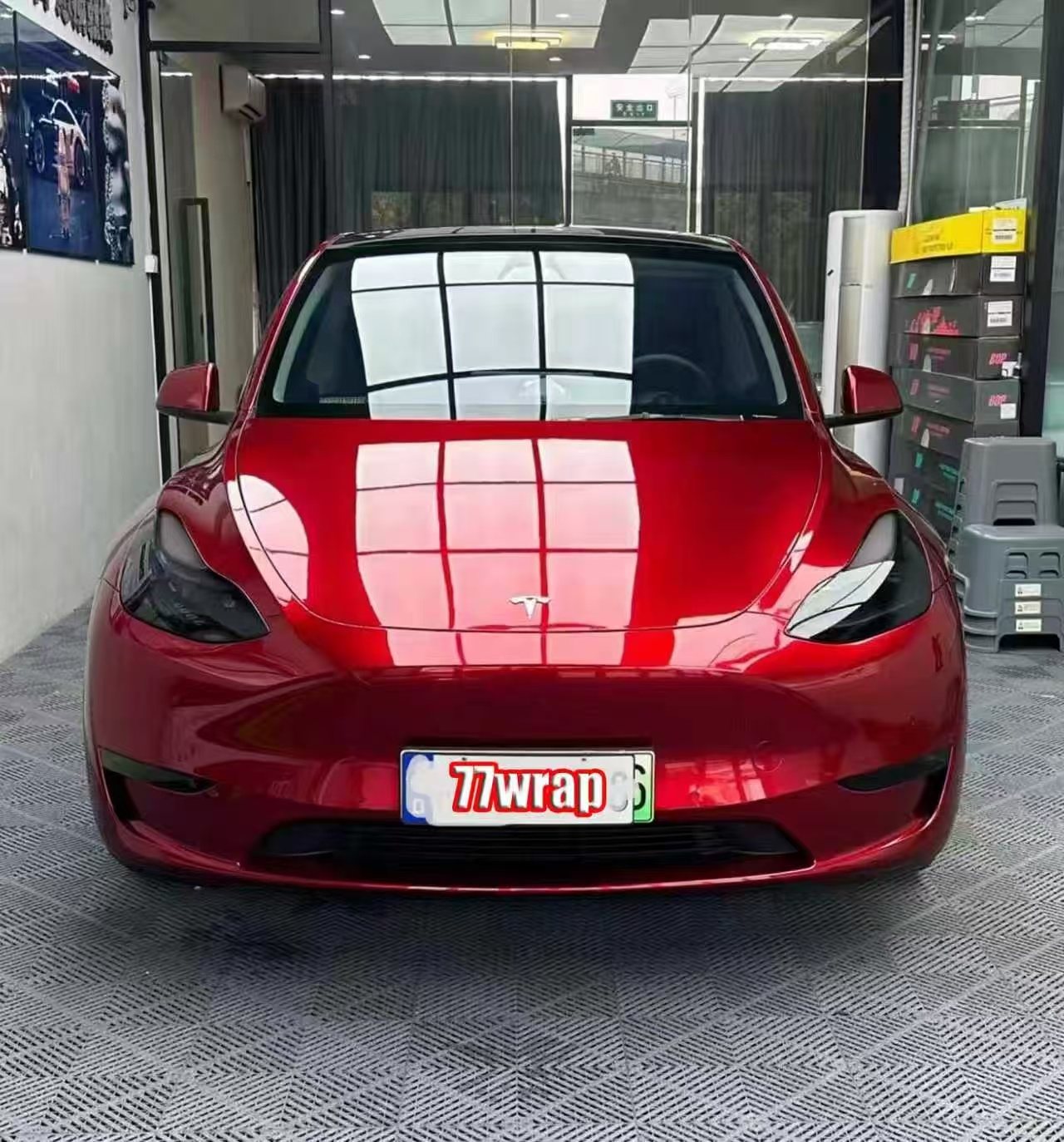 PET Car Wrap:  Glossy candy red 7m x 1.5m