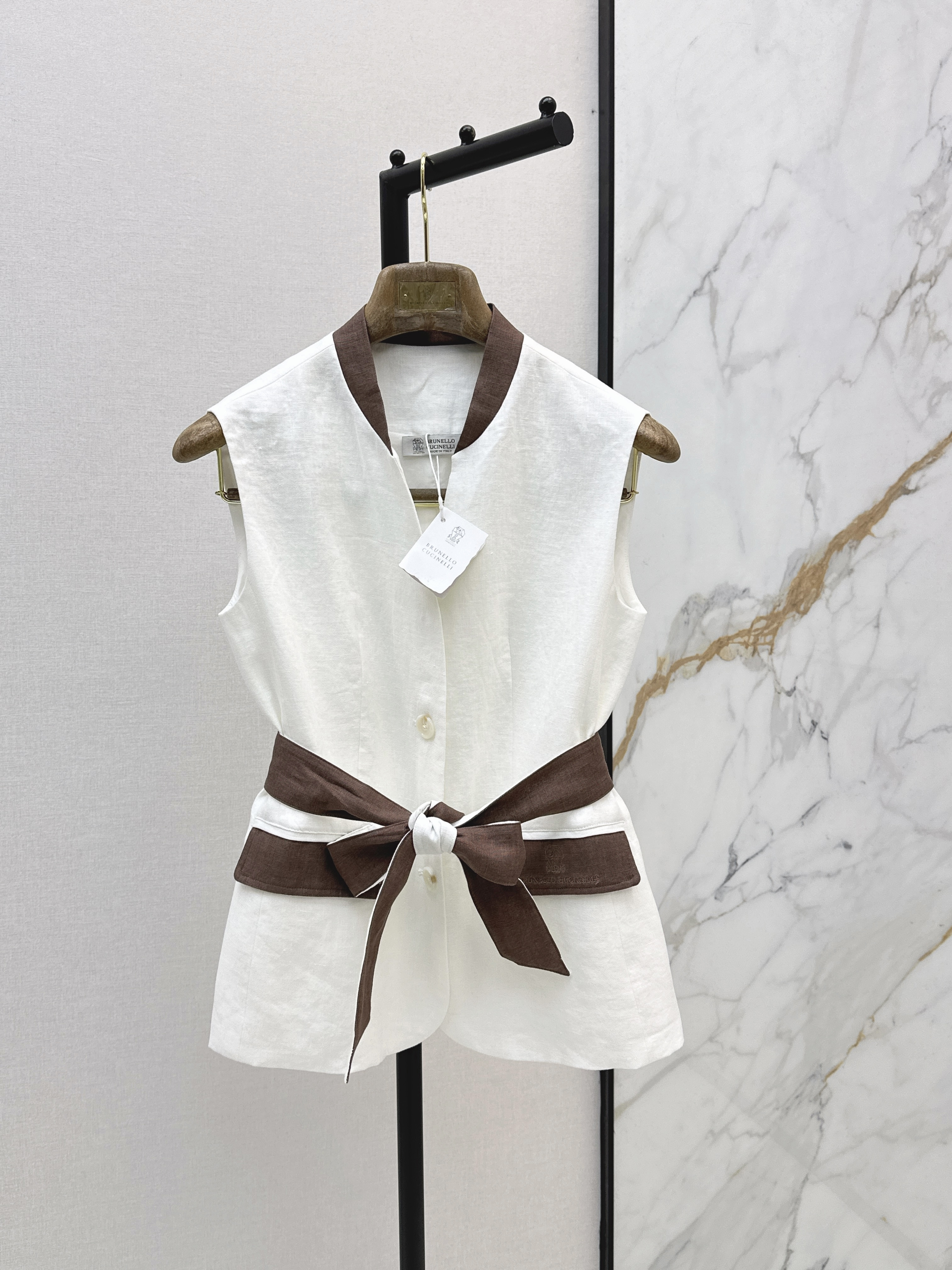 Brun New Color-block vest
