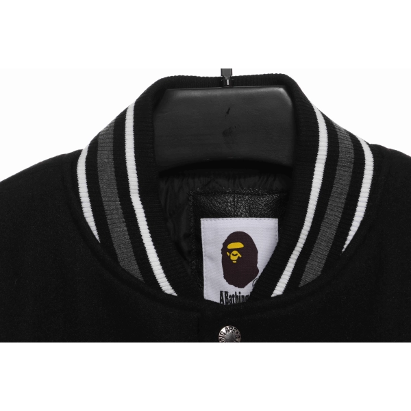 Bape Embroidered Baseball Jacket  Black