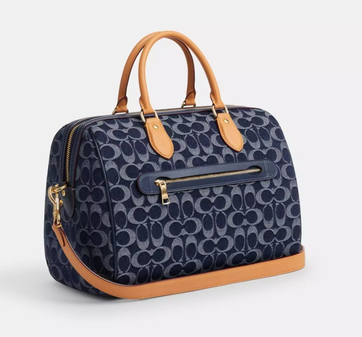 COACH Rowan Large Crossbody Signature Denim Leather Crossbody Bag CY699