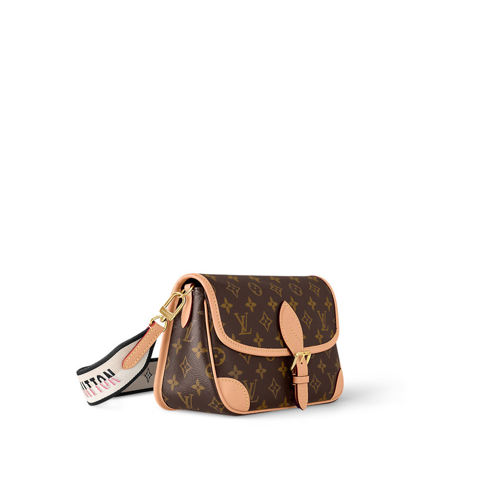 LouisVuitton/Louis Vuitton Presbydered Diane Baguette Black Embroidered Wide Shoulder Strap Sports Bag