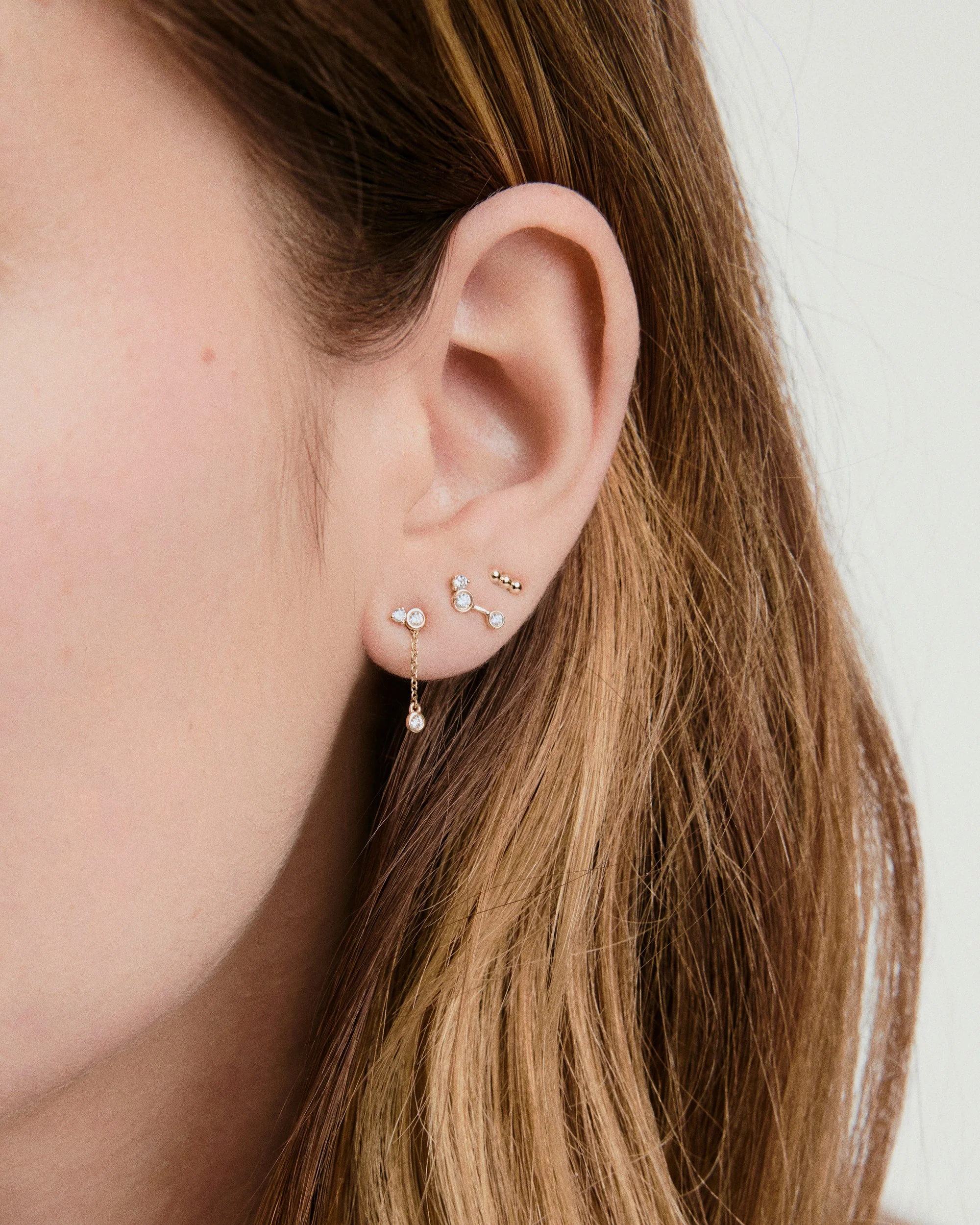 Single Celeste Lab Grown Diamond Chain Stud