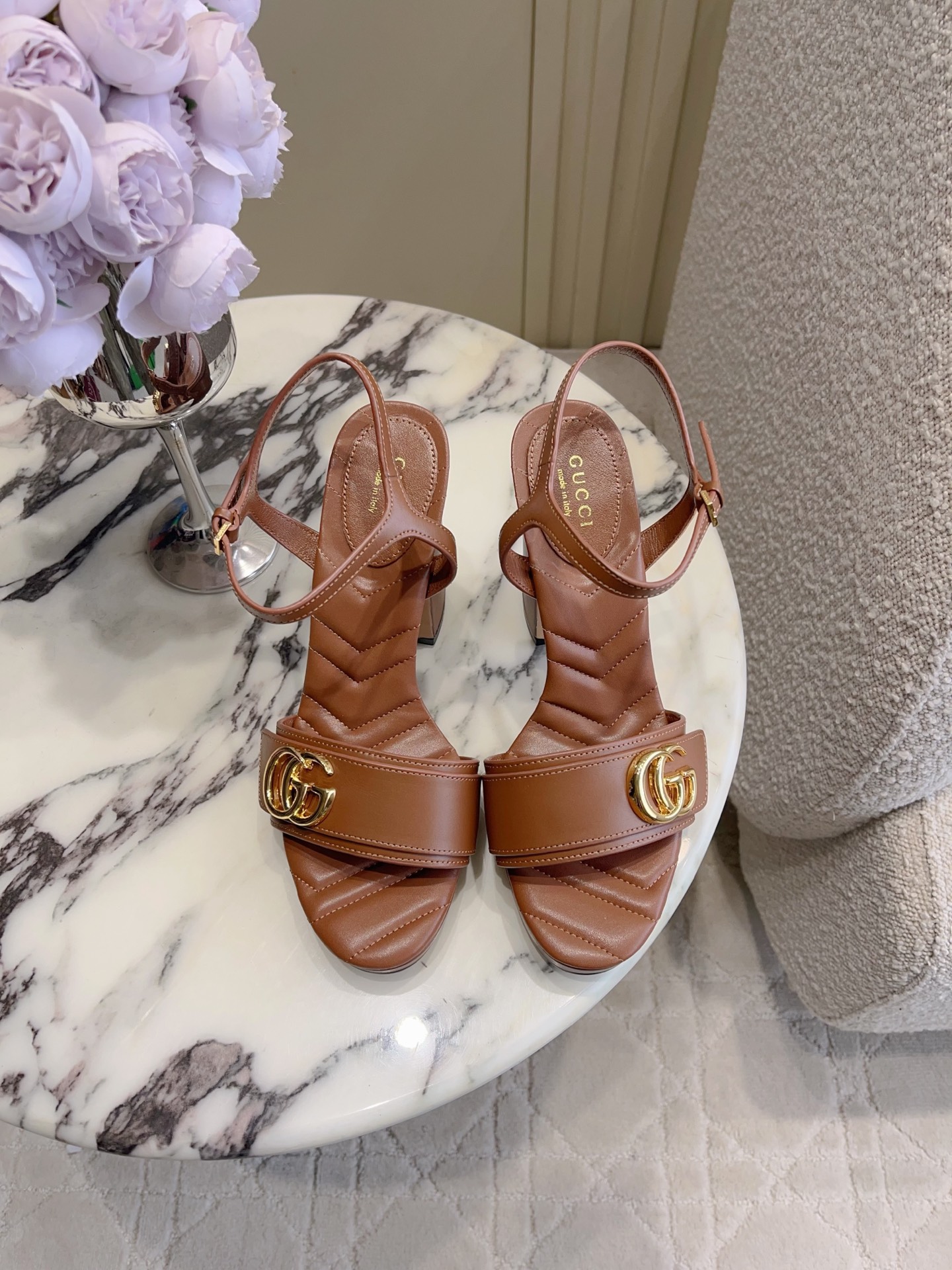 Guc New Horsebit High Heel Sandals
