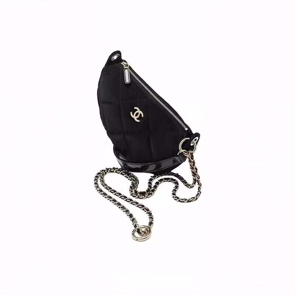 CHANEL Women Bag NEIGE Ski Collection 25N Logo Women Velvet Shoulder Bag for Girlfriend Gift Black AP4791-B21406-94305
