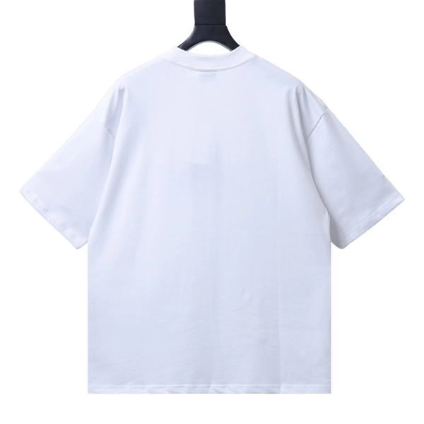 Balenciaga Clothes  Blue Graffiti Logo Oversized Short-Sleeve T-Shirt