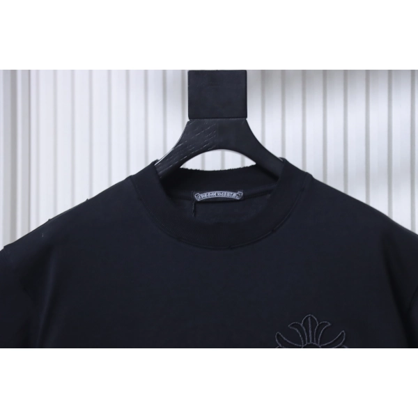 Chrome Hearts Sanskrit Cross Embroidery Crew Neck T-Shirt black
