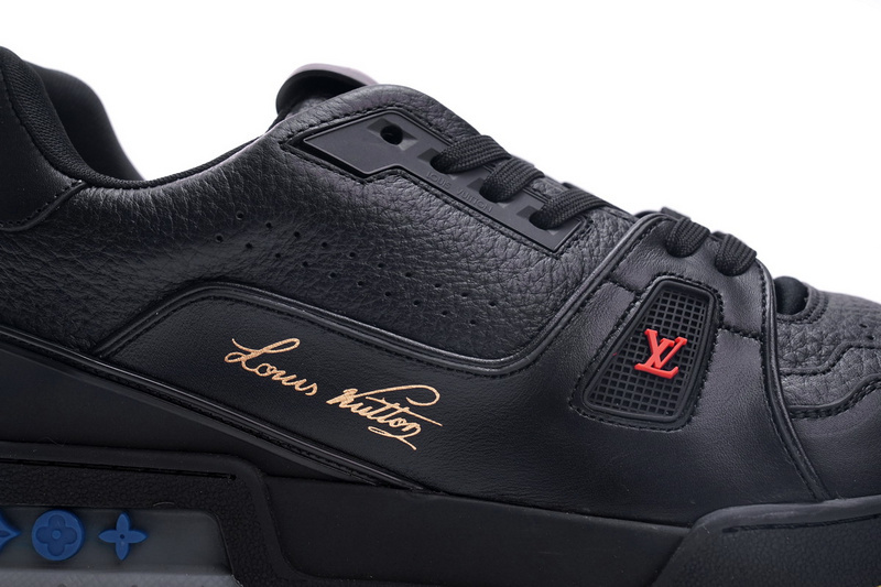 Pkkicks God Batch LOUIS VUITTON Trainer Black Litchi Pattern FD0226