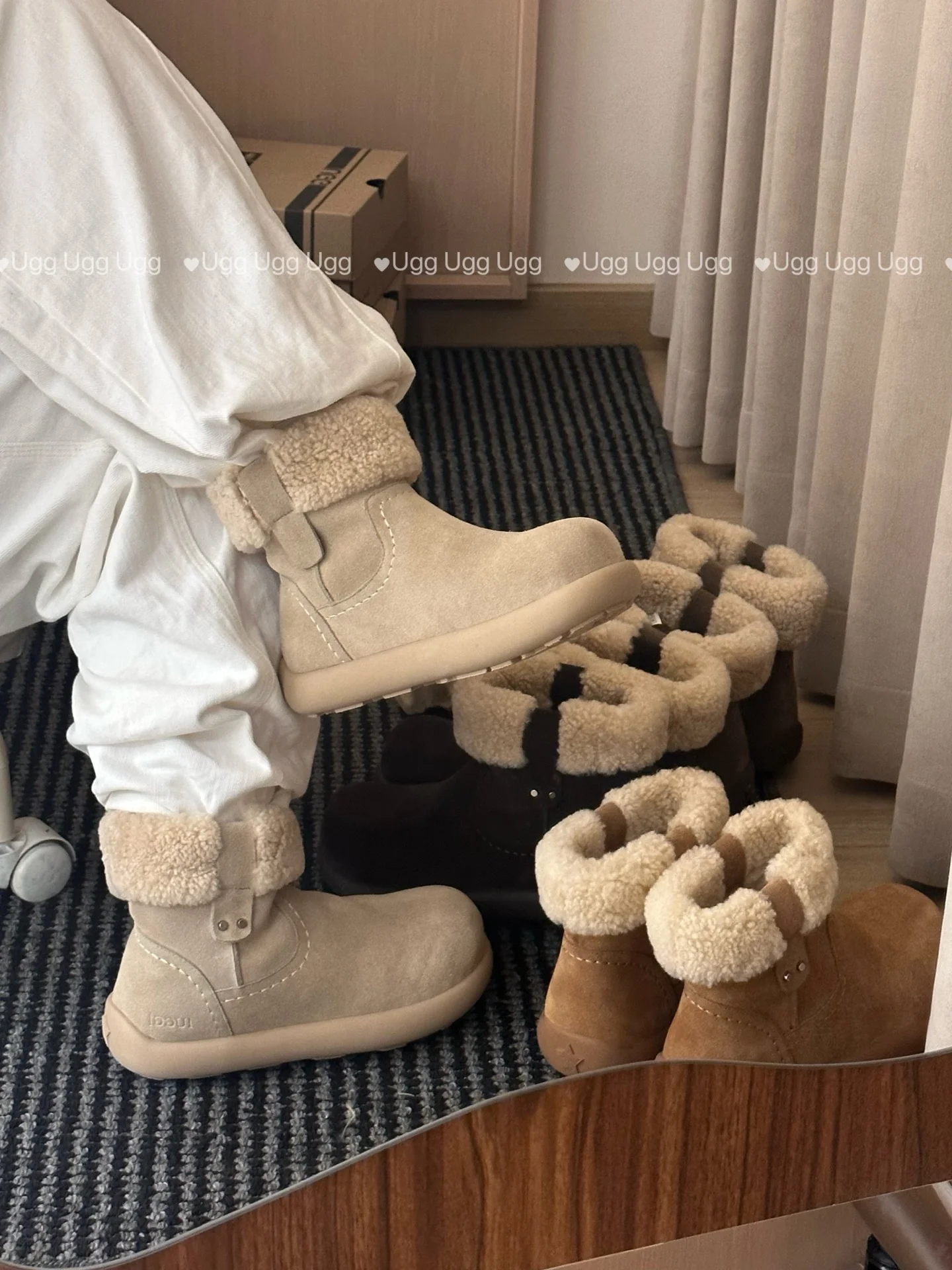Guc New Curly Teddy Potato Boots