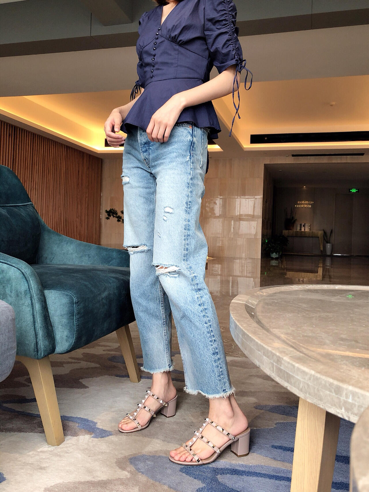 Val New studded high-heeled sandals