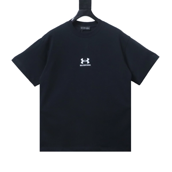 Balenciaga Clothes   x Under Armour Co-branded Embroidered Logo Short Sleeve T-shirt black