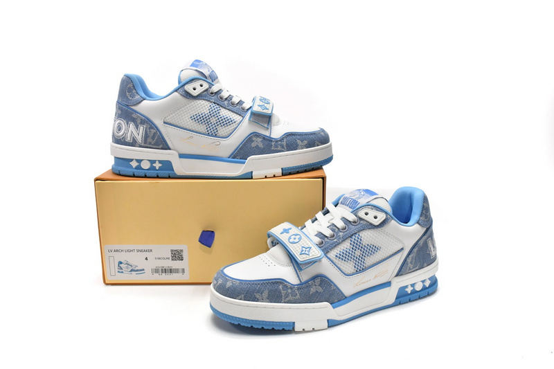 Pkkicks God Batch LOUIS VUITTON Trainer Blue Cloth Surface GO0232