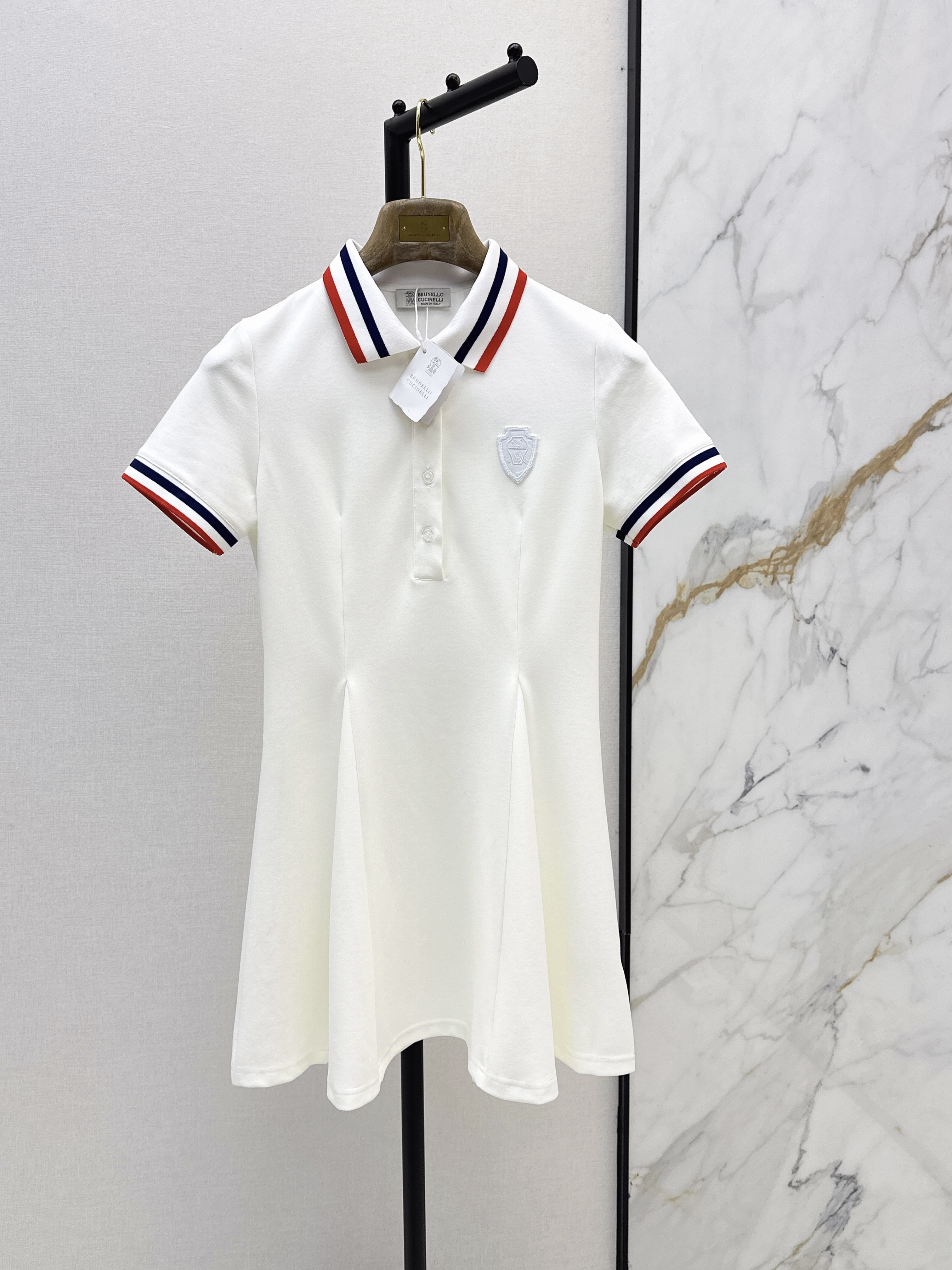 Brun New Polo Collar Short Sleeve Dress