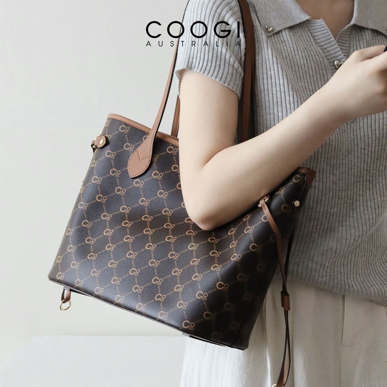 [Star Same Style] COOGI Bag 2026 New Entry Luxury Cowhide Large Capacity Tote Bag for Girlfriend Gift