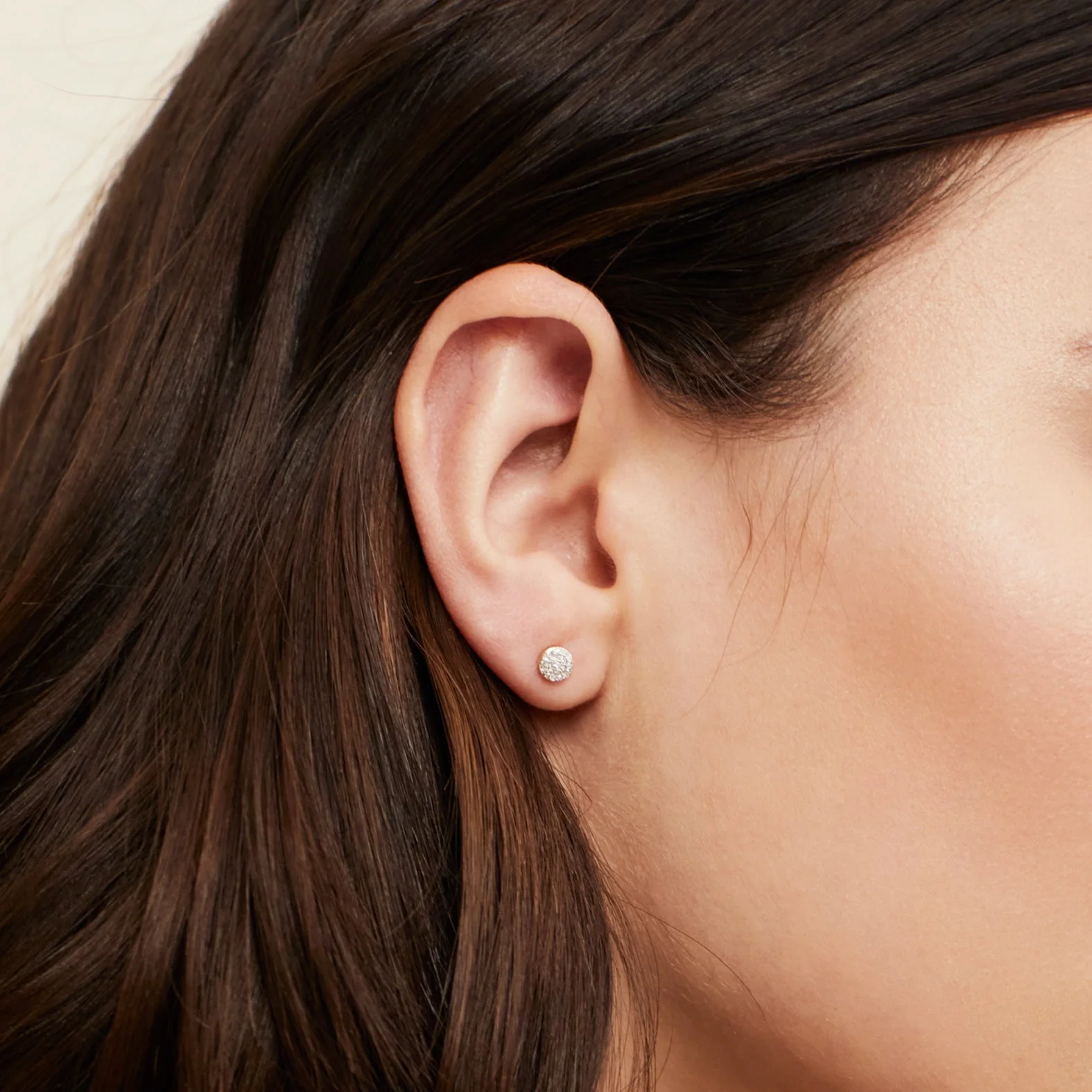 Pavé Diamond Round Studs