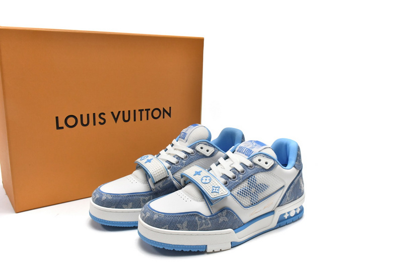 Pkkicks God Batch LOUIS VUITTON Trainer Blue Cloth Surface GO0232