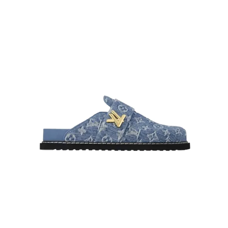 Pkkicks God Batch Louis Vuitton LV Cosy Comfort Mule Blue 1AGVOQ