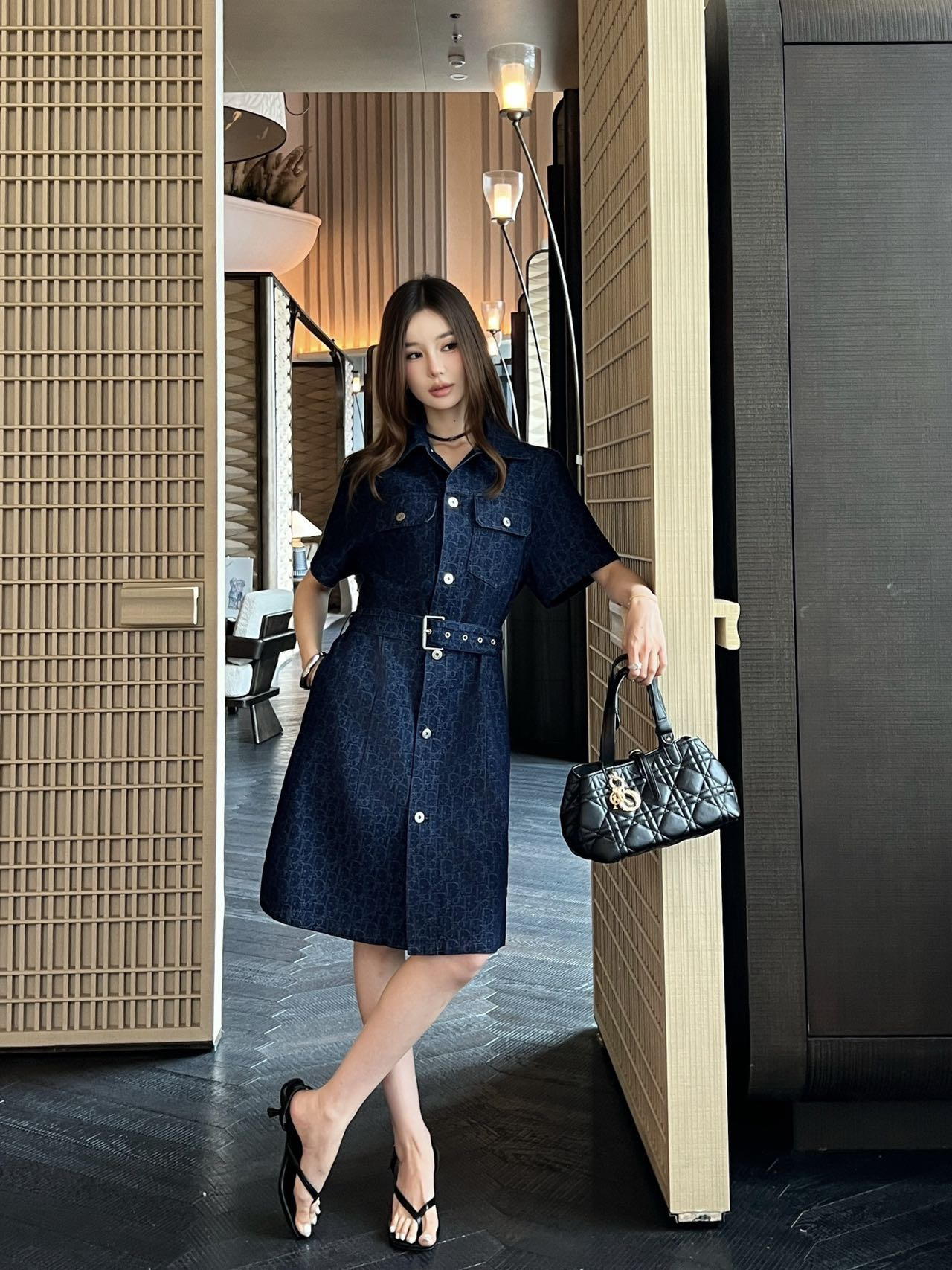 CD New denim short-sleeve dress