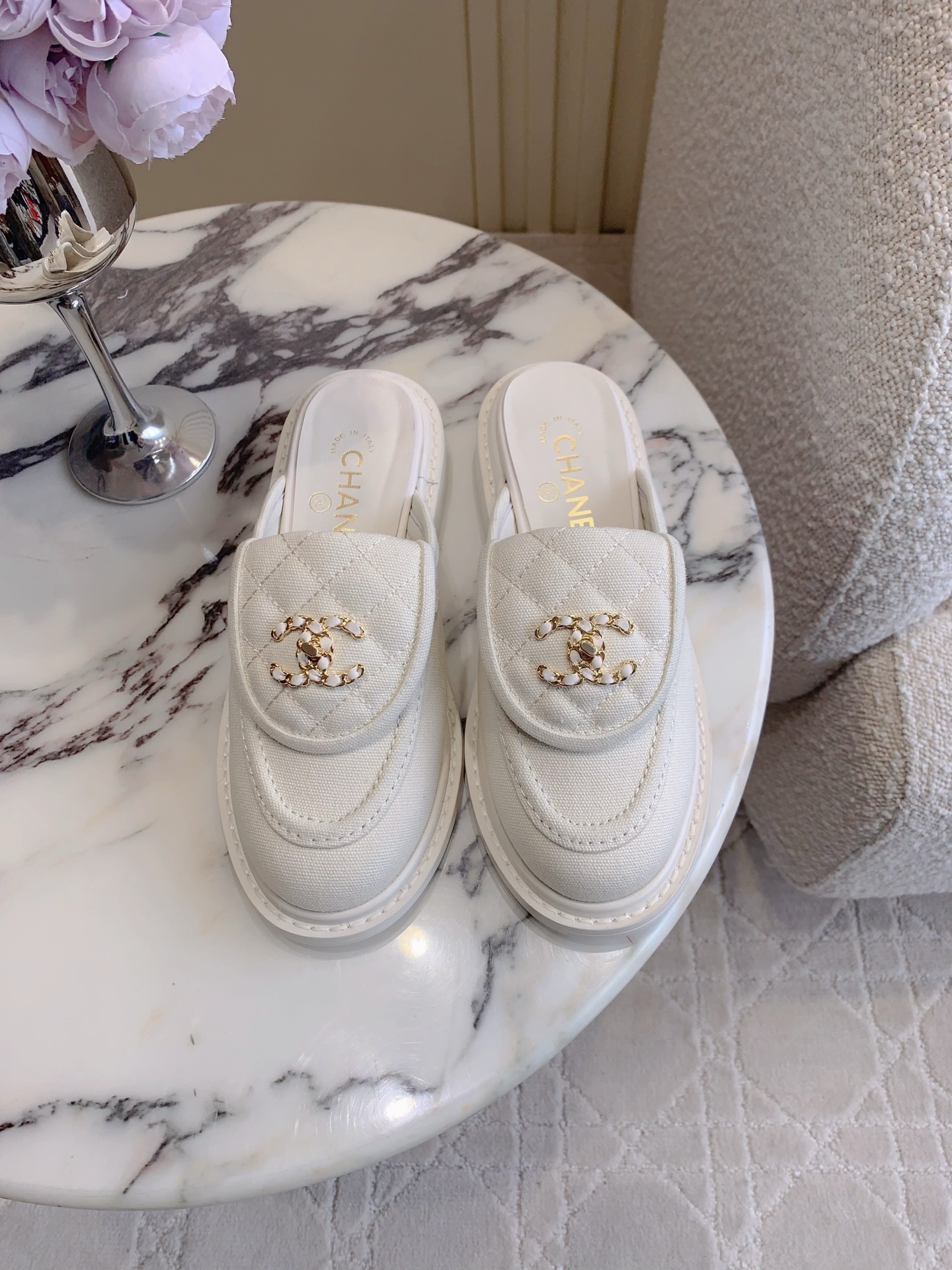 Gucc New Flip-top quilted slippers