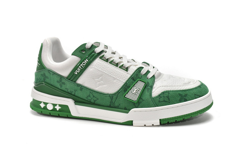 Pkkicks God Batch LOUIS VUITTON Trainer Green Cloth Surface VL1201