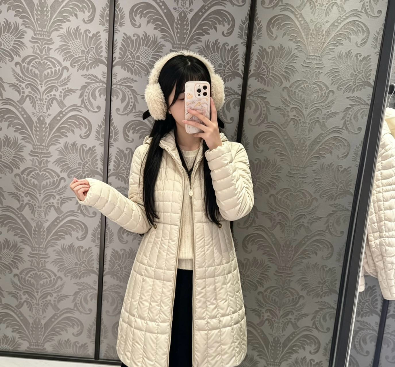 Monc New Hooded cinched-waist down jacket