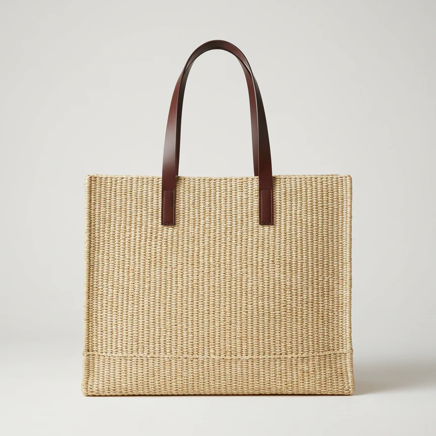 Woven Tote Leather Handles