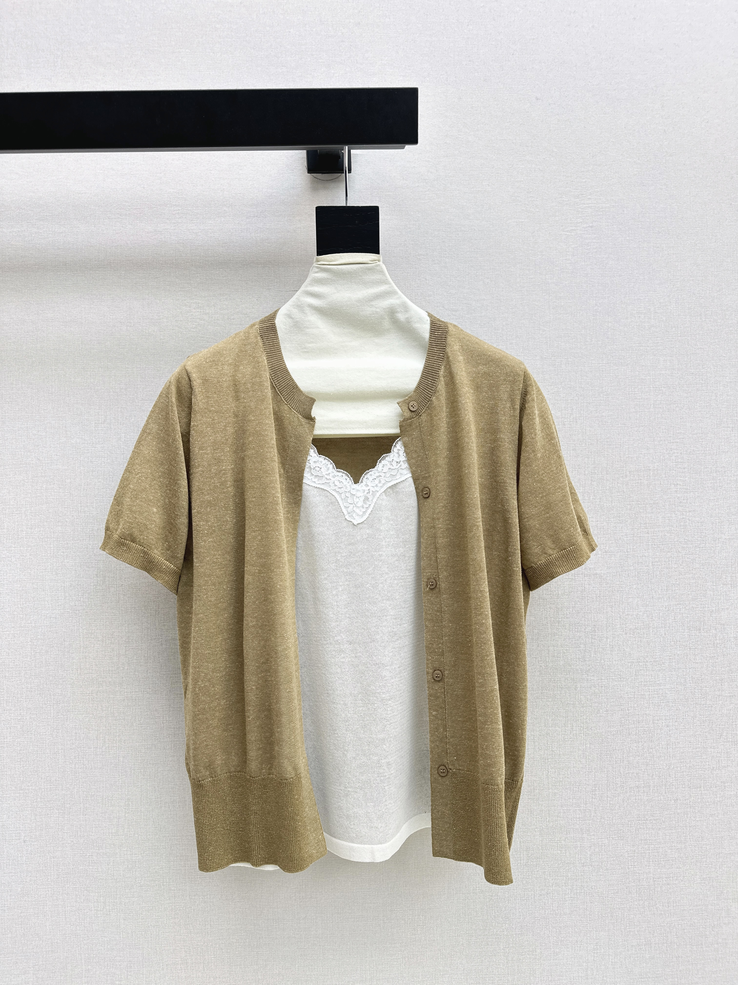ES New Faux two-piece knit top