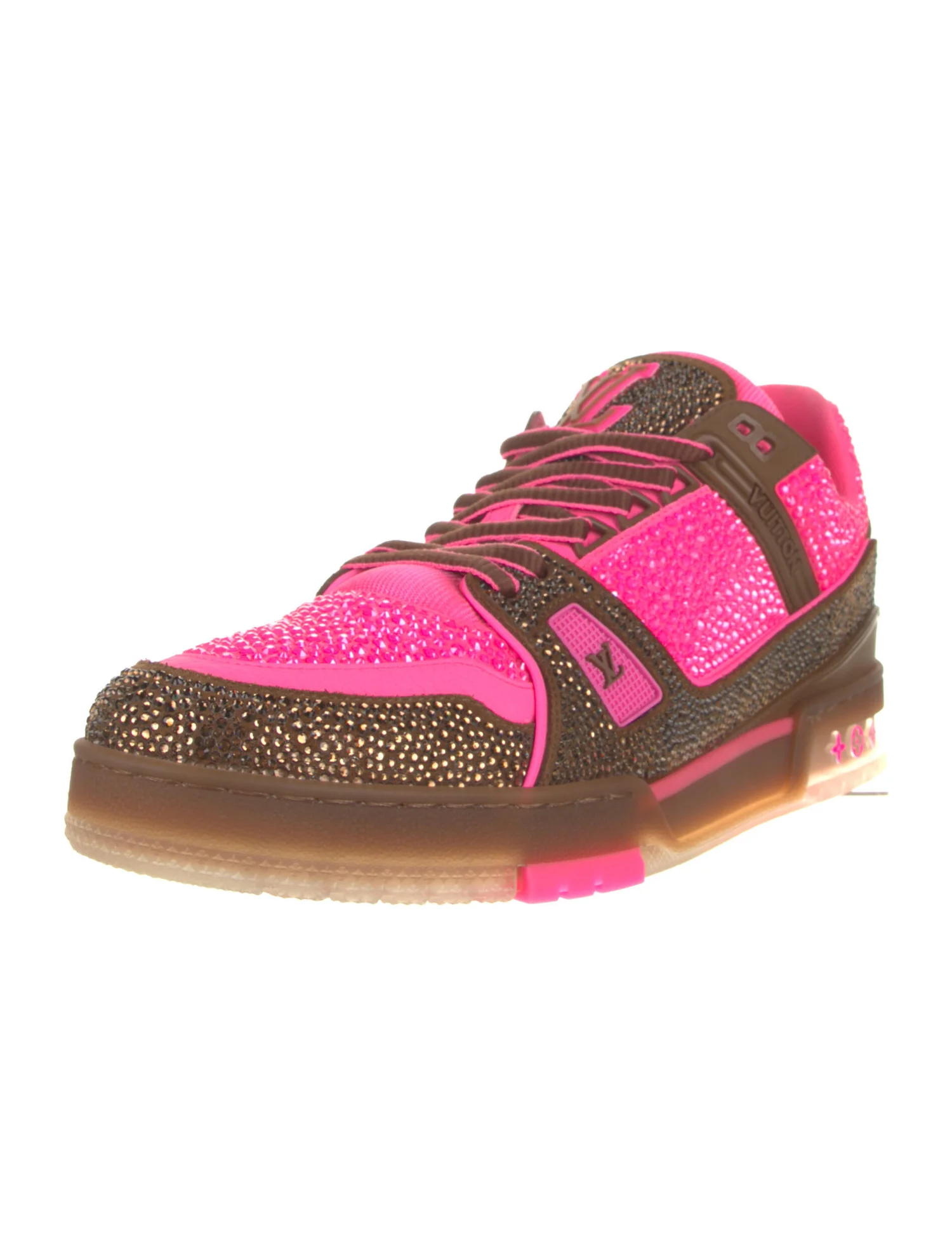 Pkkicks God Batch Louis Vuitton Trainer Pink Brown With diamond