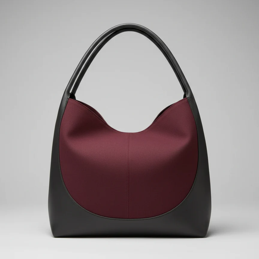 Burgundy Gray Arch Tote