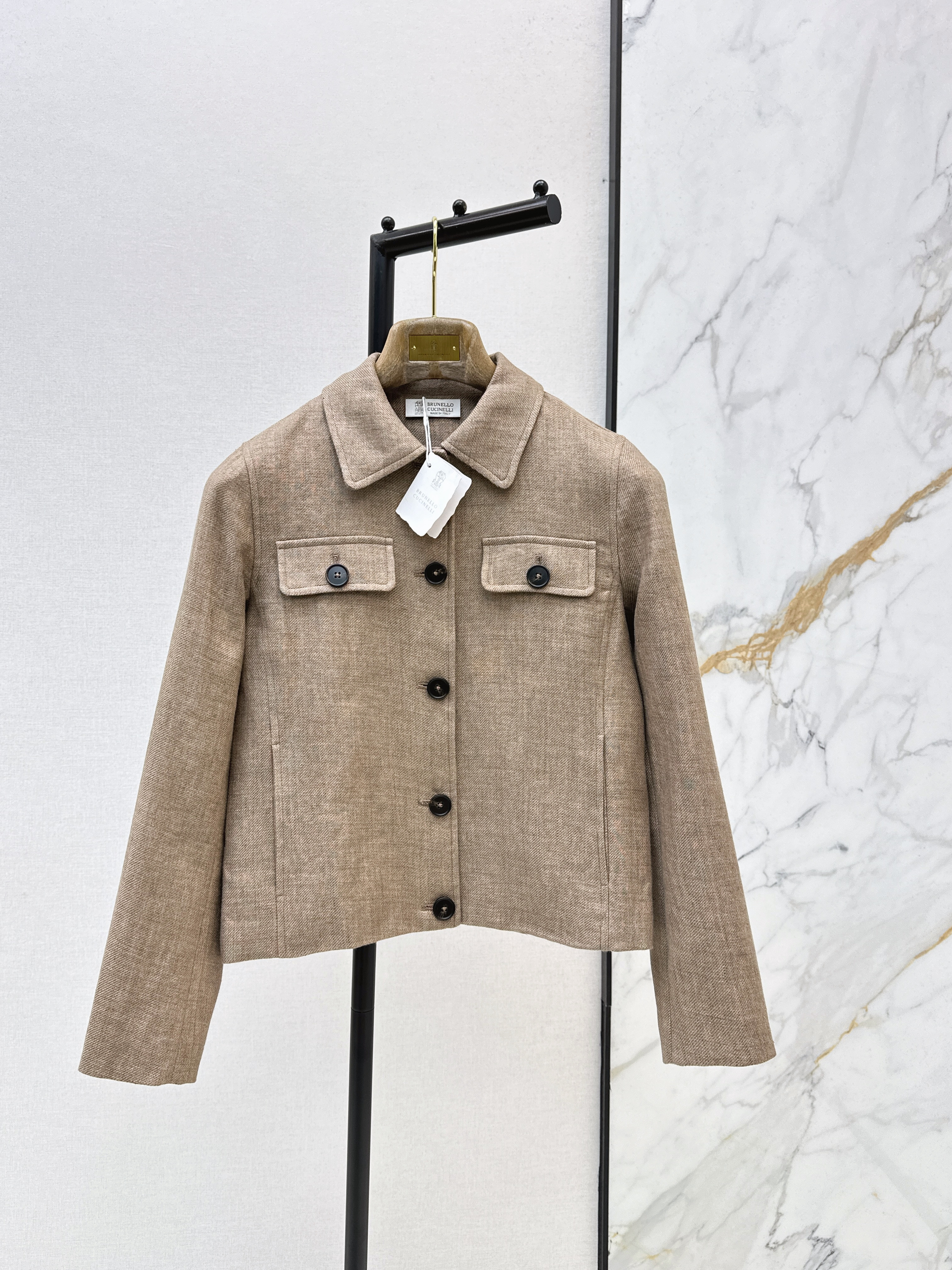 Brun New lenen jacket