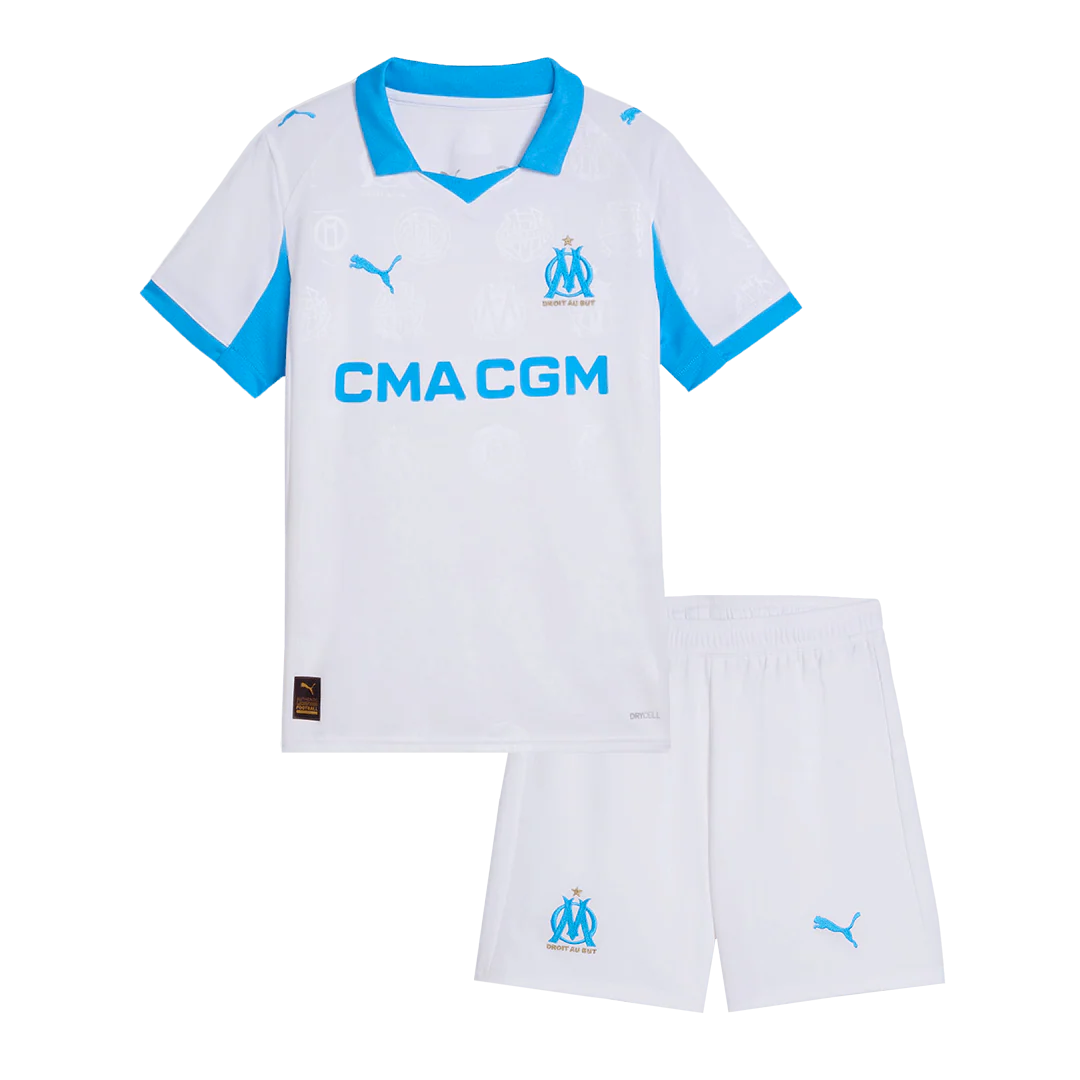 Marseille Kid's Home Kit - Jersey+Shorts 2025/26