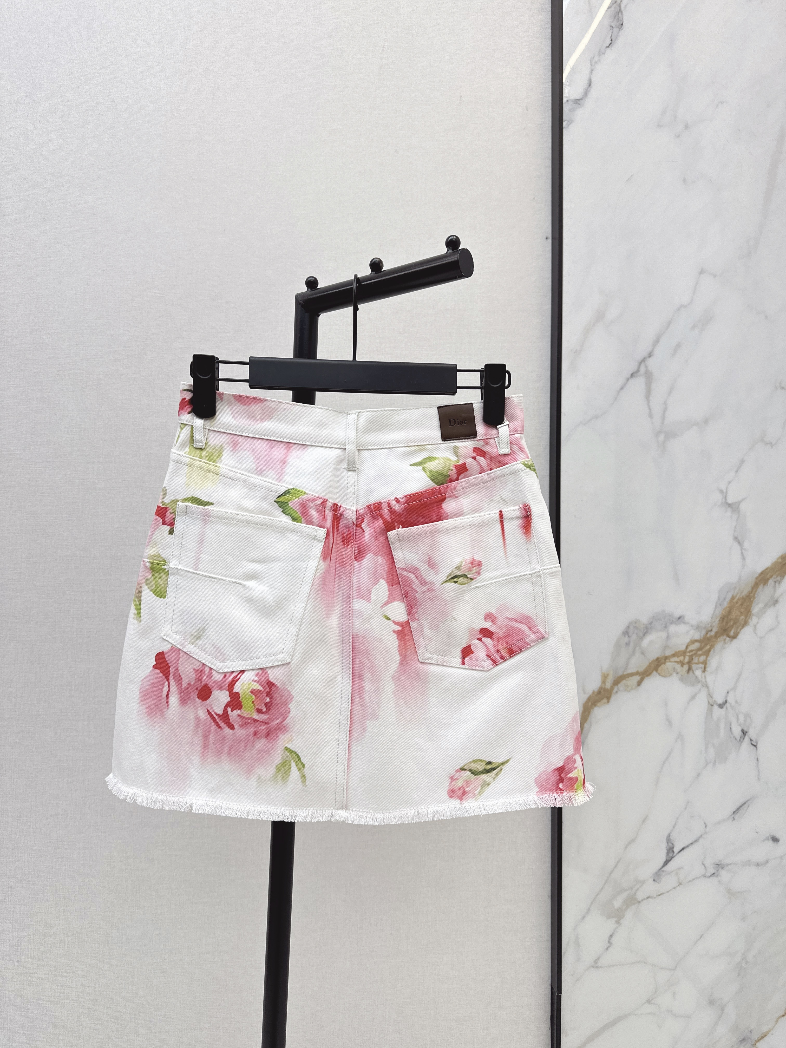 CD New floral denim skirt