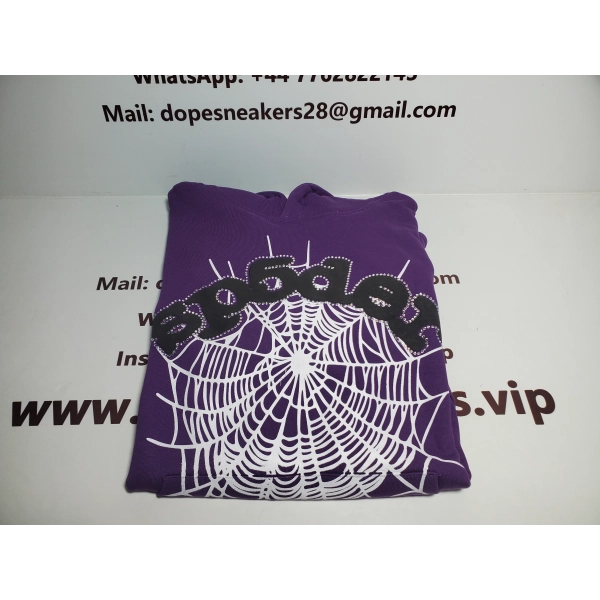 Sp5der Spider Web Print Gothic Punk Purple Hoodie