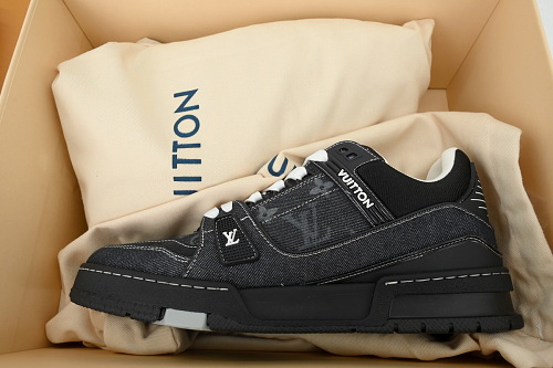 Pkkicks God Batch Louis Vuitton Sneakers Black Denim Fabric (NFC)