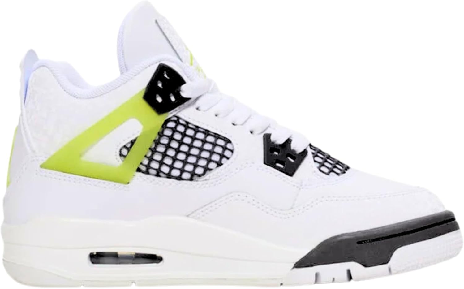 Nike Air Jordan 4 Retro (PS) Big Kids' Shoes, White/LT-Lemon Twist (HJ5990-100)