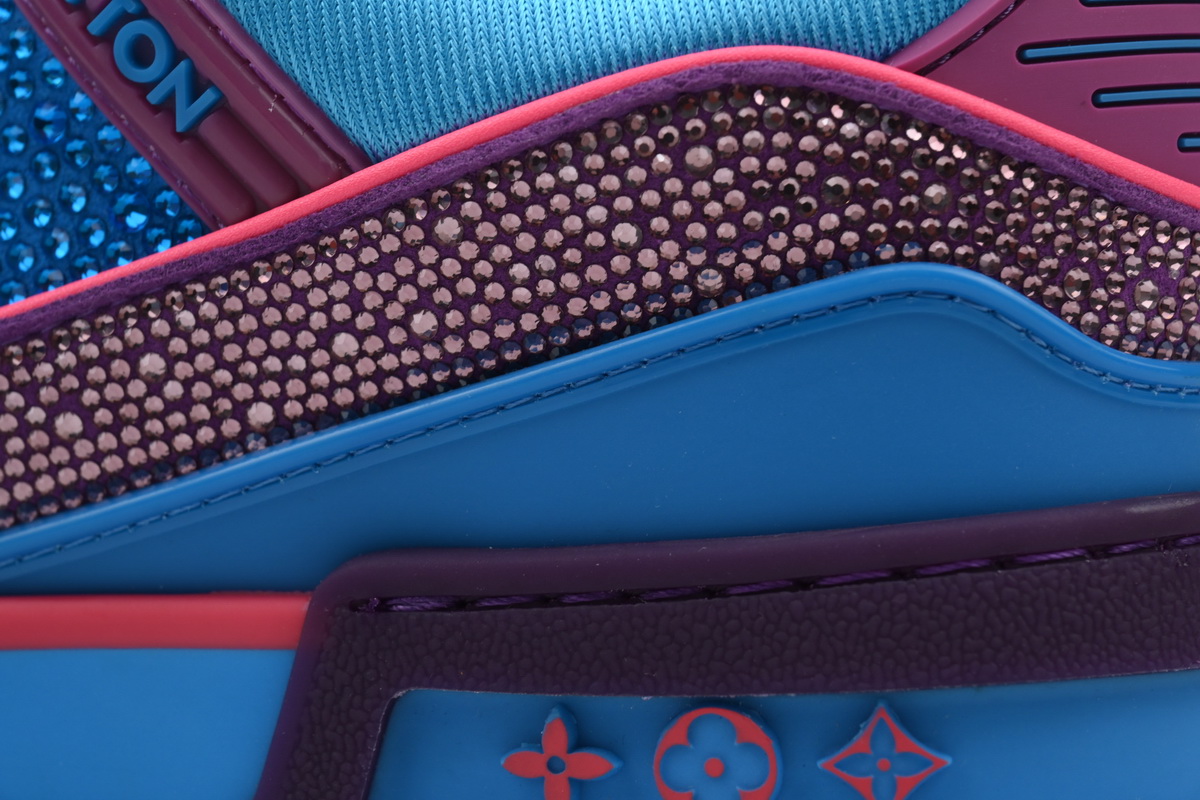 Pkkicks God Batch Louis Vuitton Blue LV Trainer Crystals