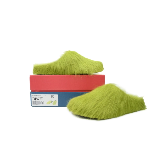Marni Long-hair Calfskin Fussbett Sabot Green SBMR000600P412200V07