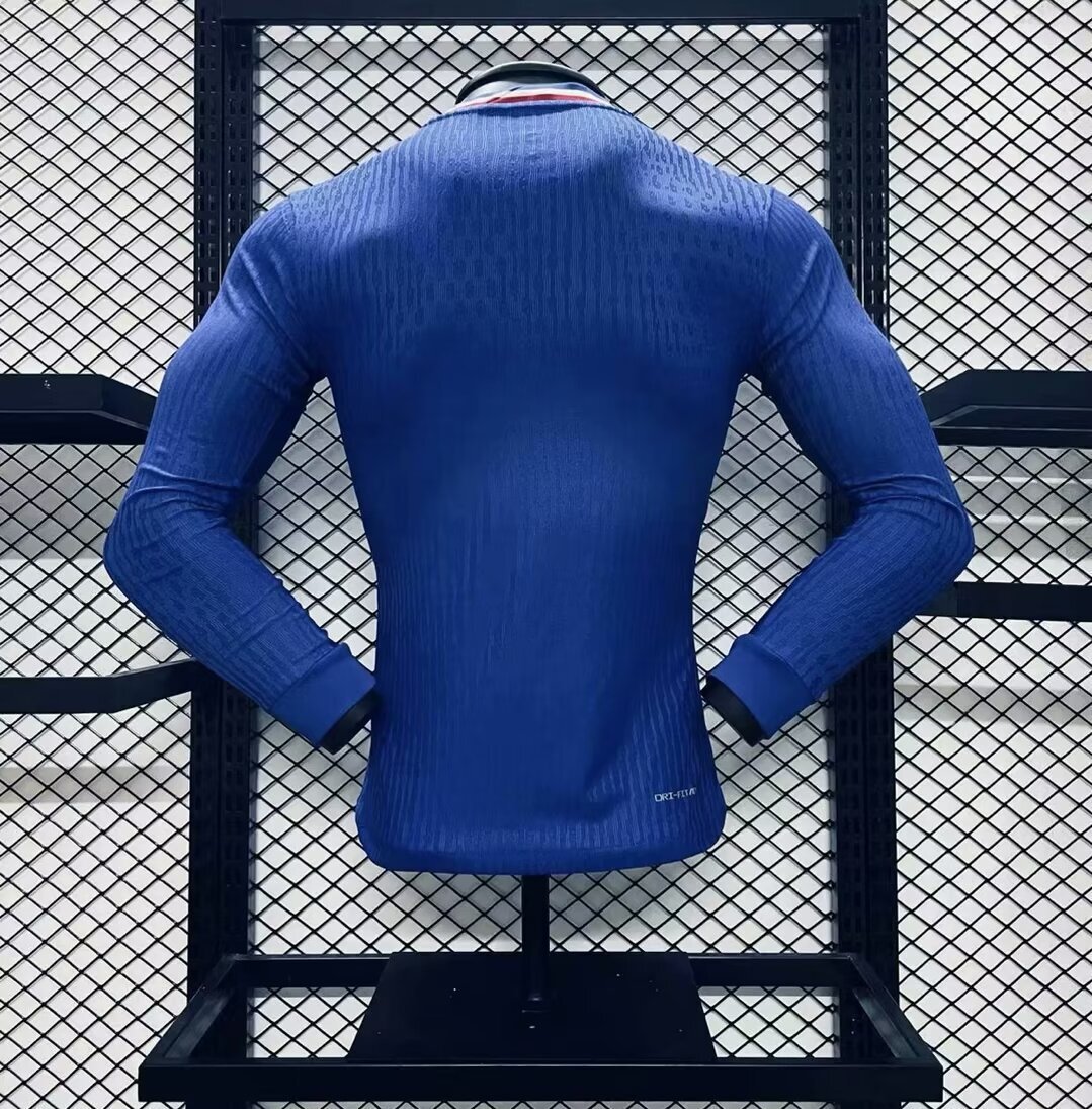 France 2024-25 Euro Home Long Sleeves Jersey – Player Version