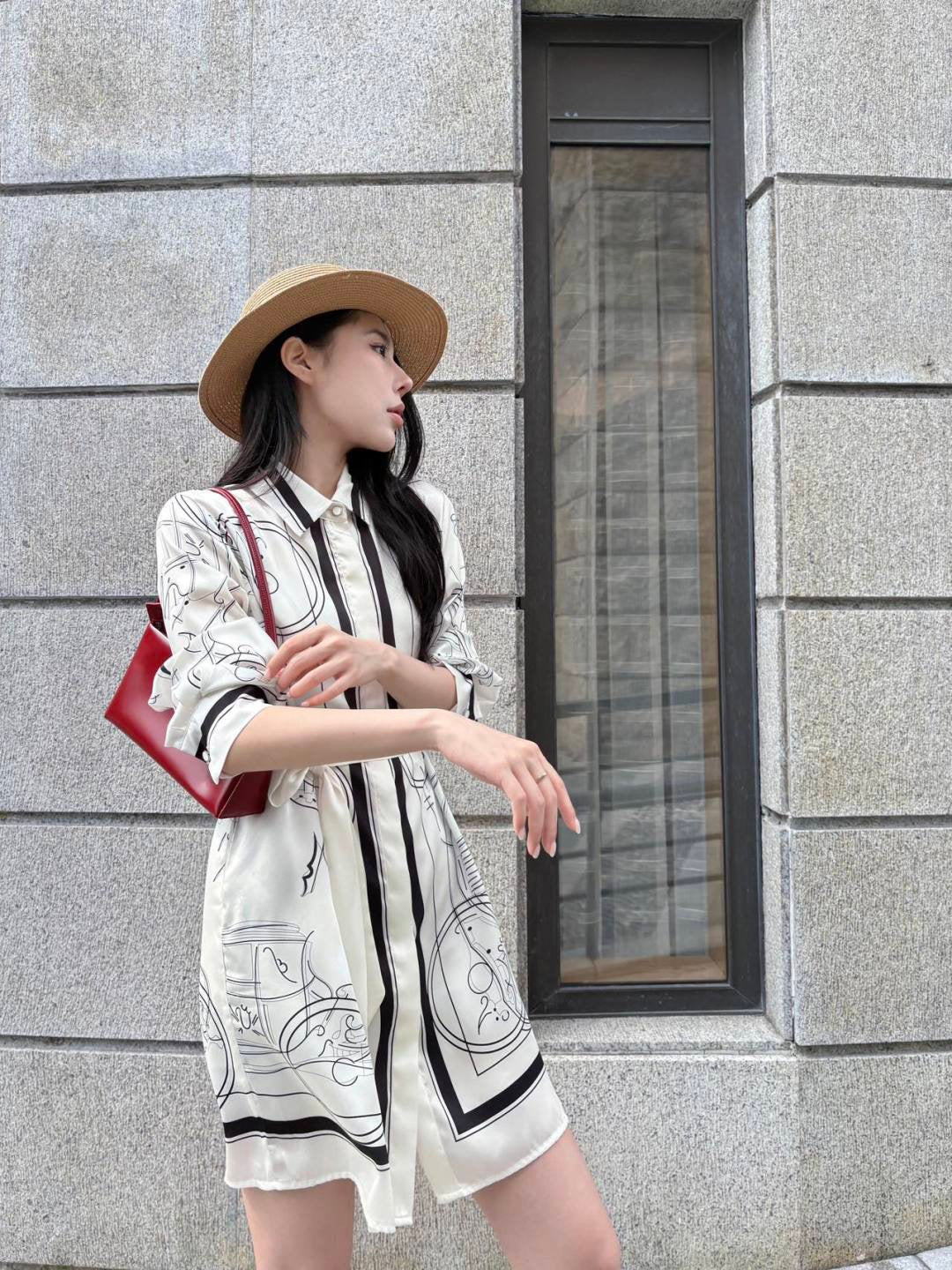 Herm NEW print silk dress